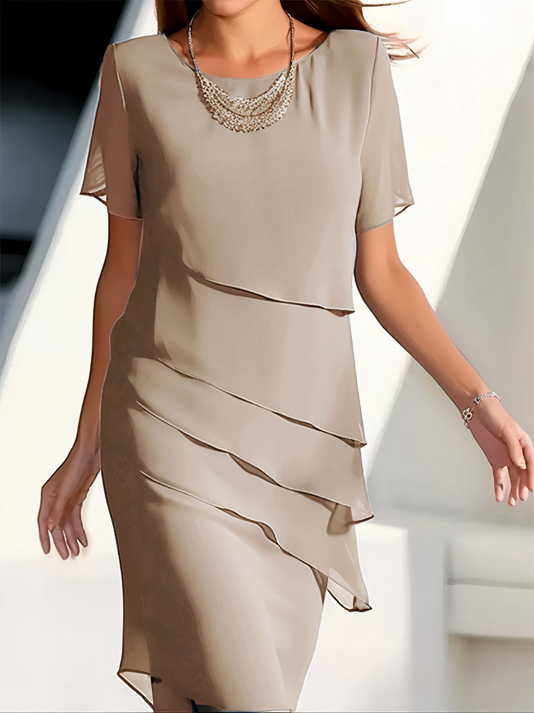 Abito In Chiffon Di Seta Plissettato 3
