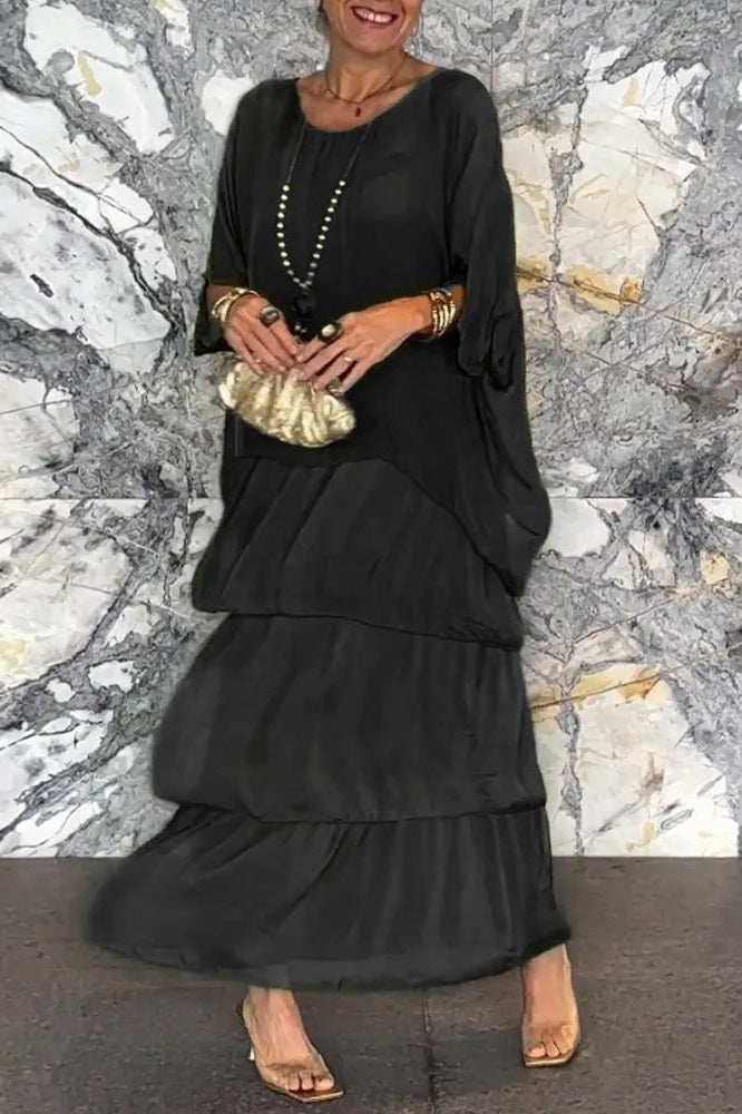 Abito Nero a Strati – Eleganza Senza Tempo per Serate Indimenticabili [abiti cerimonia donna] 0