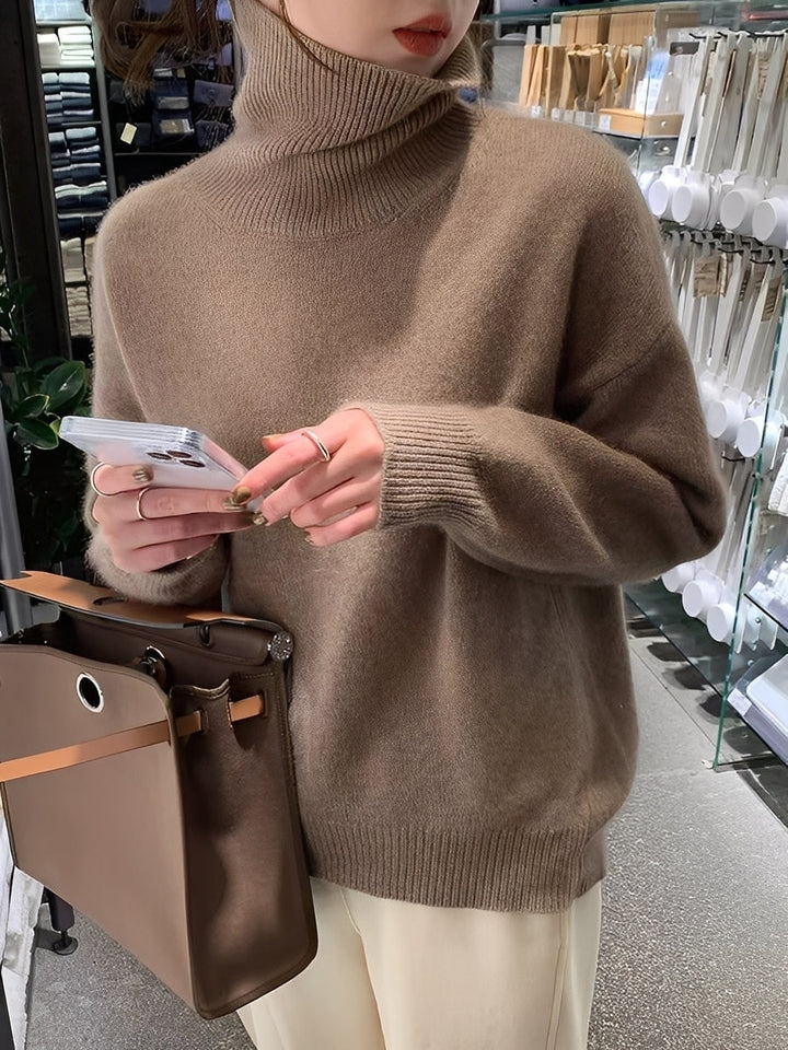 Adrienne - Elegante maglione a collo alto in cashmere dal taglio morbido 4
