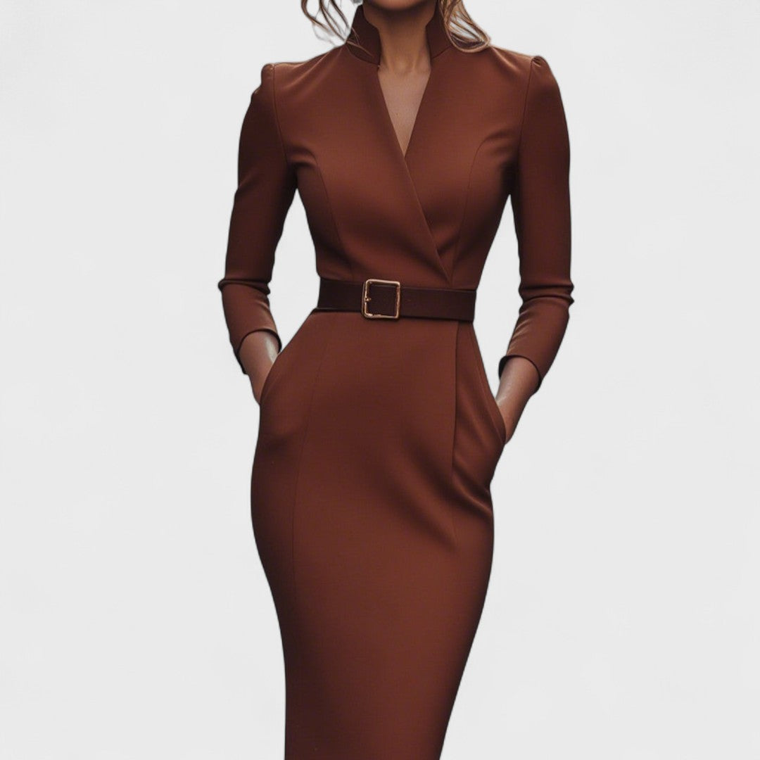 Alea | Mandarin Luxe – Maxi abito con cintura 5