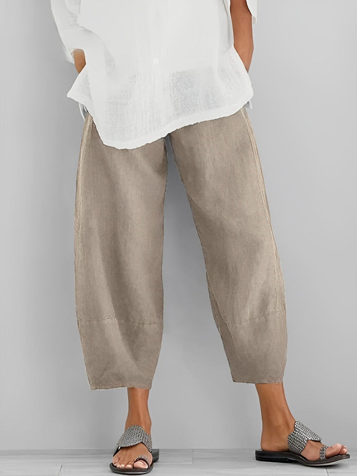 Alethea - Pantaloni larghi in lino dal look casual 0