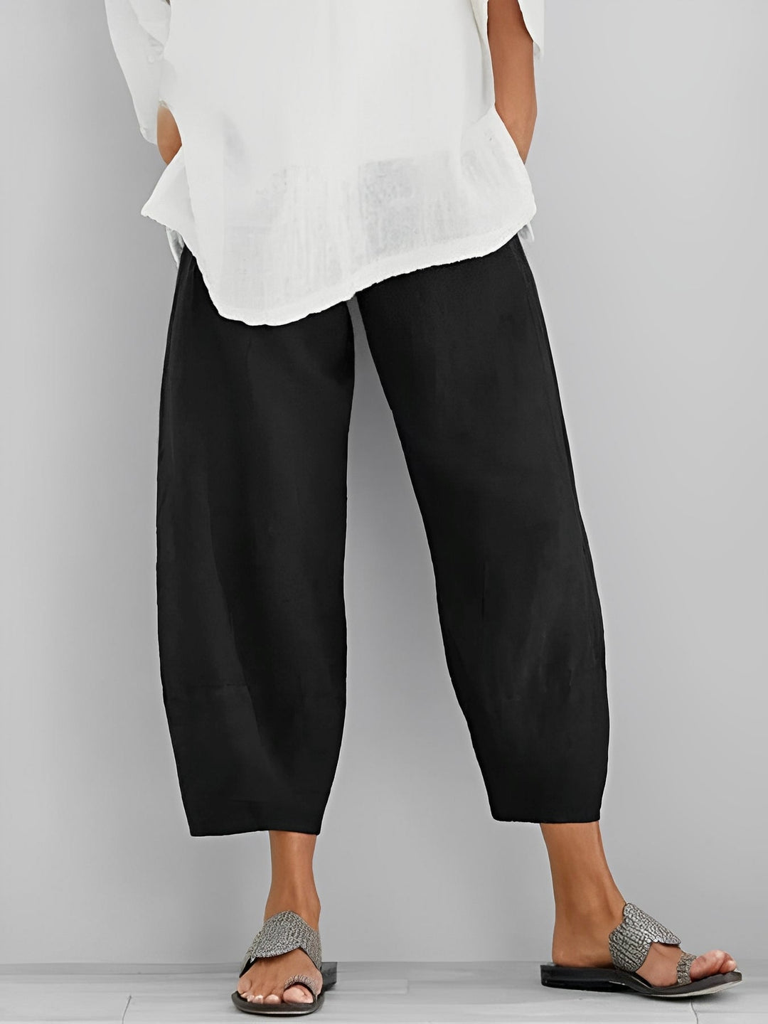 Alethea - Pantaloni larghi in lino dal look casual 3