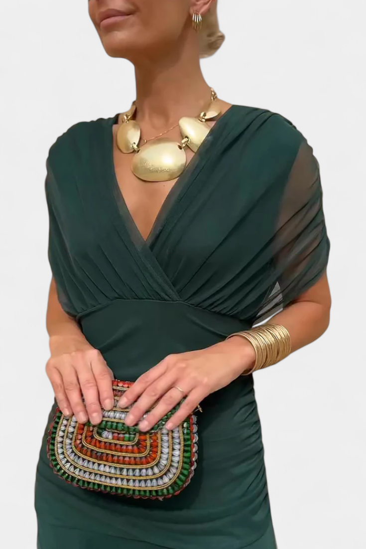 Amarra™ – Abito Lungo Elegante in Chiffon Drappeggiato 10