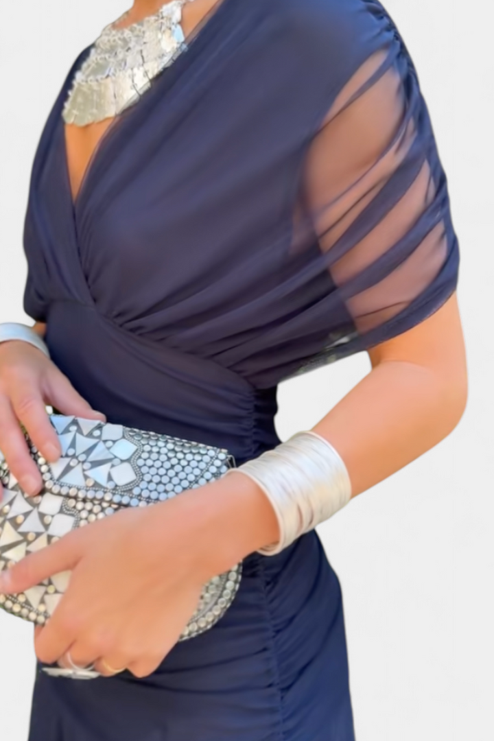 Amarra™ – Abito Lungo Elegante in Chiffon Drappeggiato 11