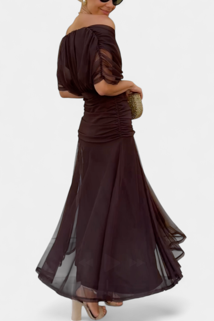 Amarra™ – Abito Lungo Elegante in Chiffon Drappeggiato 2