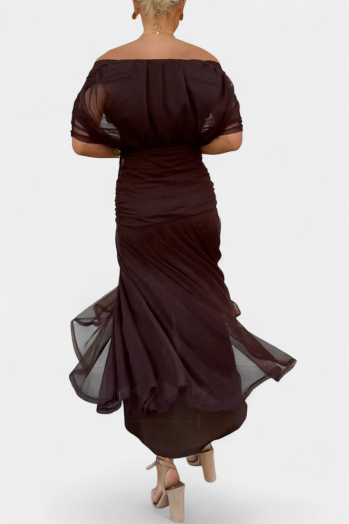 Amarra™ – Abito Lungo Elegante in Chiffon Drappeggiato 3