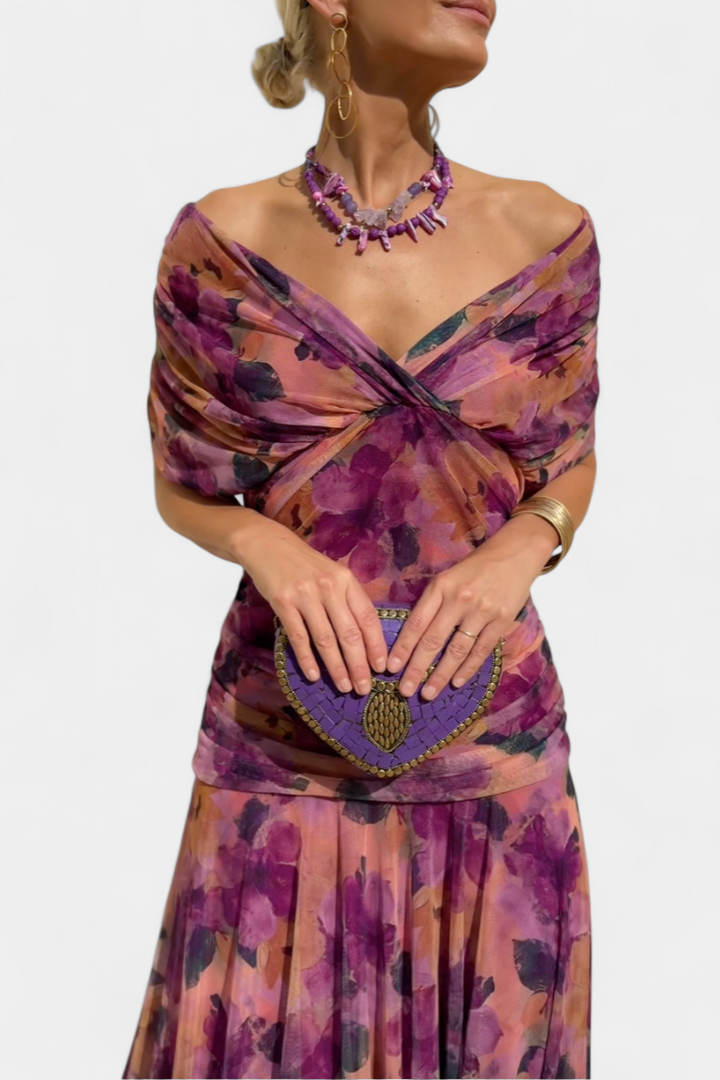 Amarra™ – Abito Lungo Elegante in Chiffon Drappeggiato 5