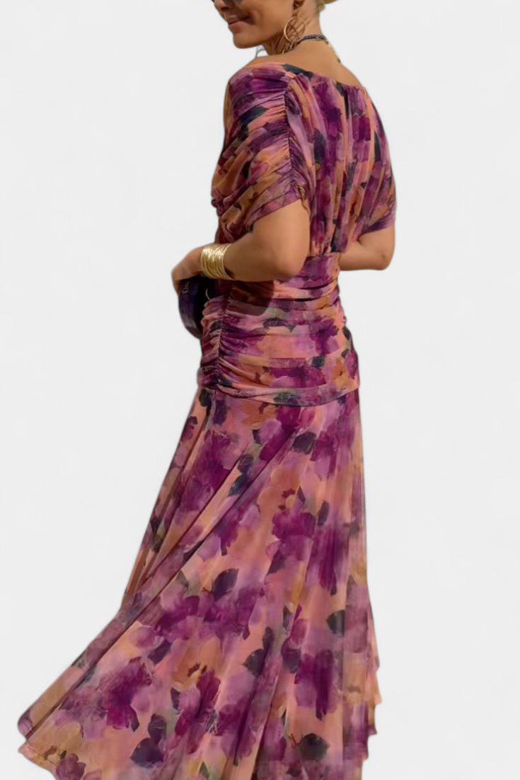 Amarra™ – Abito Lungo Elegante in Chiffon Drappeggiato 6