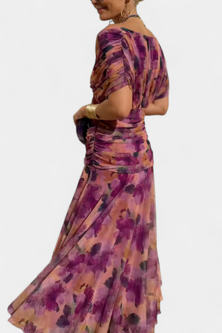 Amarra™ – Abito Lungo Elegante in Chiffon Drappeggiato 6