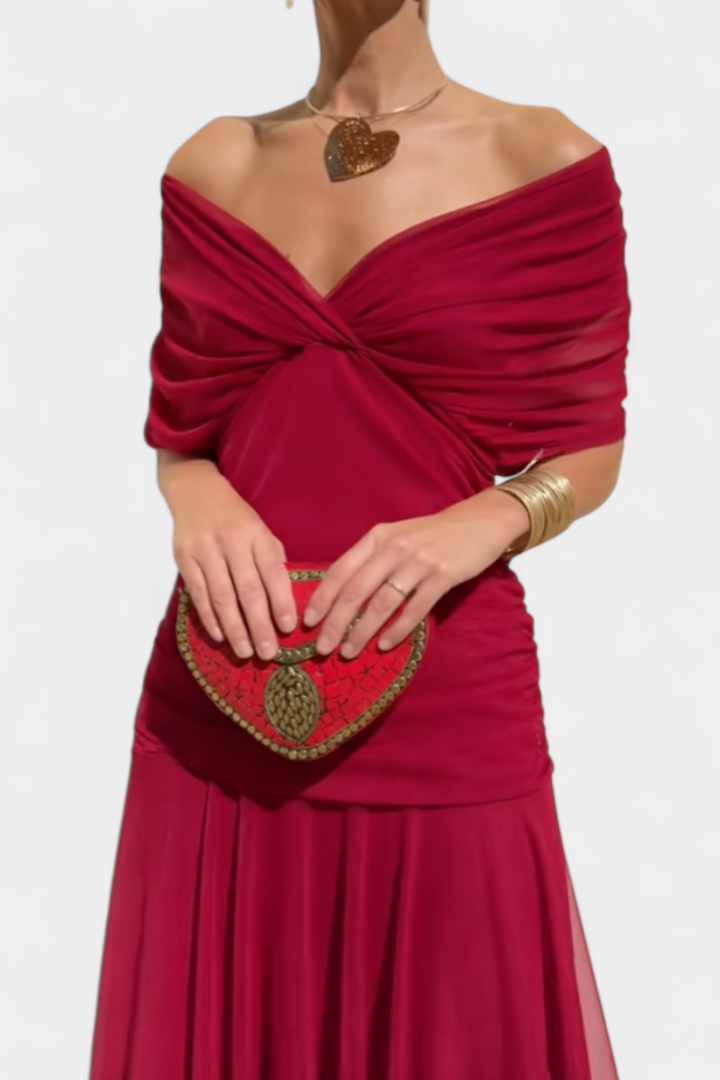 Amarra™ – Abito Lungo Elegante in Chiffon Drappeggiato 7