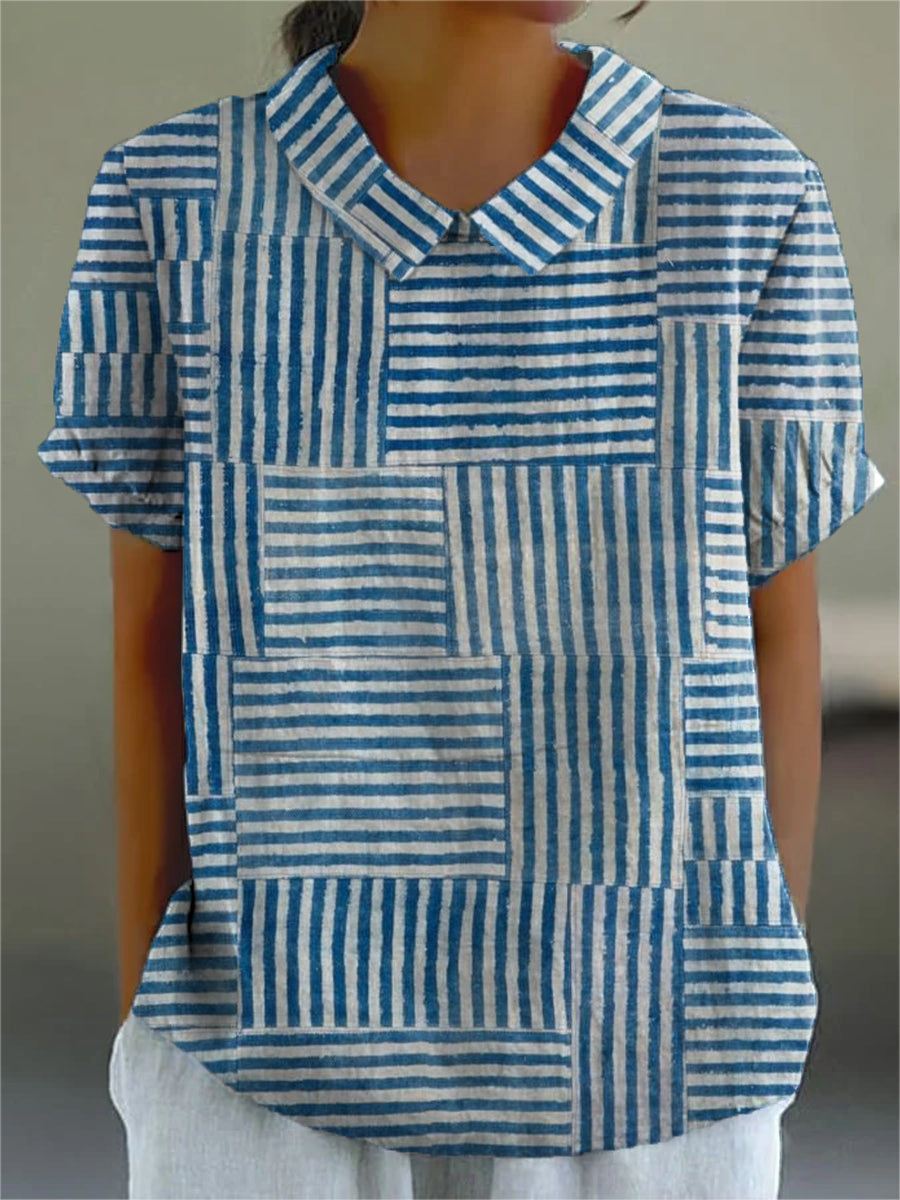 Amelia | Camicia a righe patchwork 0