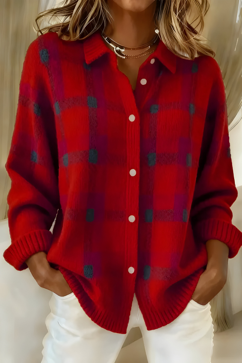 Anna™ | Cardigan in Morbido Maglione a Quadri 1