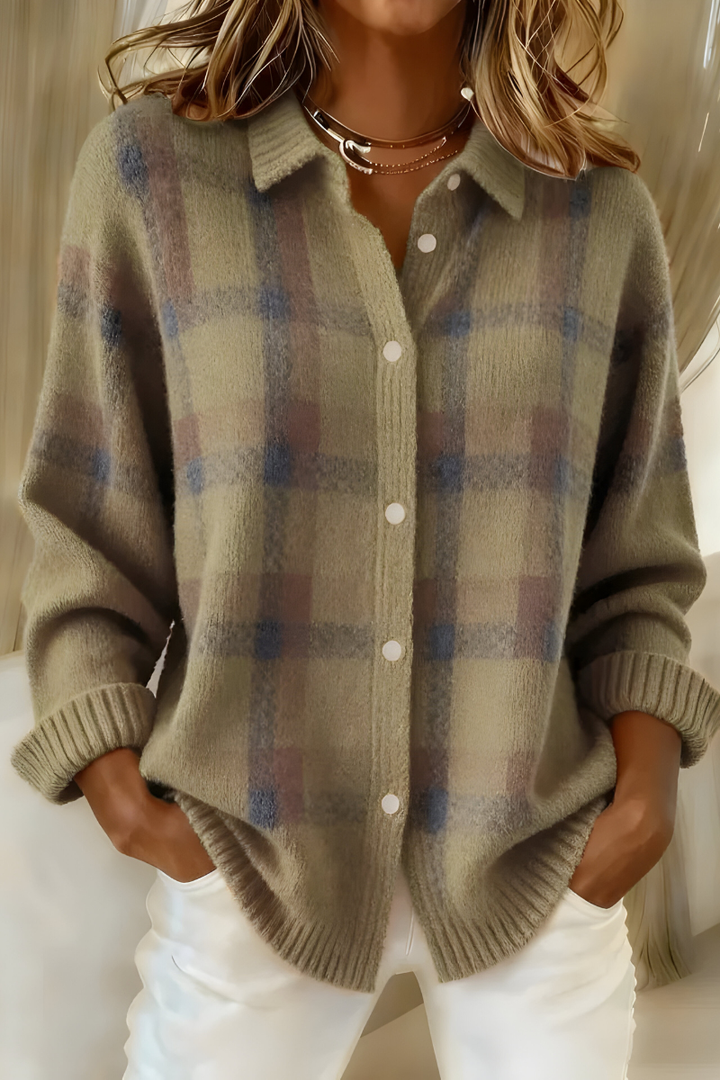 Anna™ | Cardigan in Morbido Maglione a Quadri 4