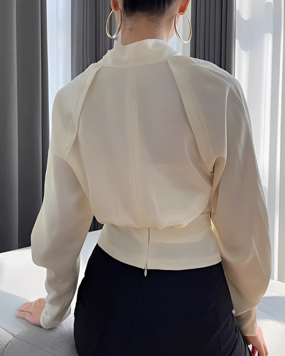 Annora - Elegante camicia di satin a maniche lunghe per donne 2