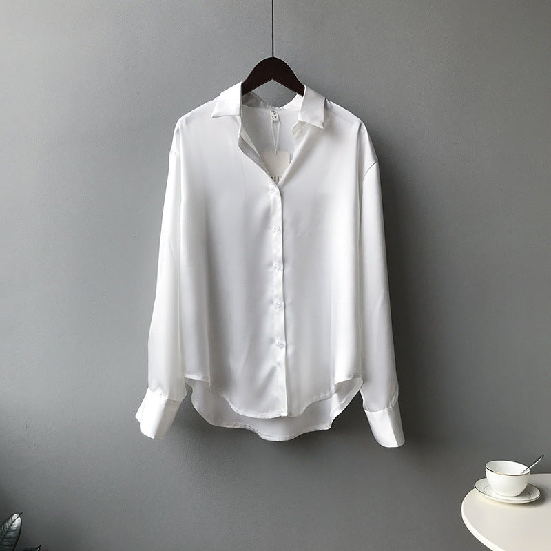 Briana - Elegante blusa in satin e seta con bottoni per donne 0