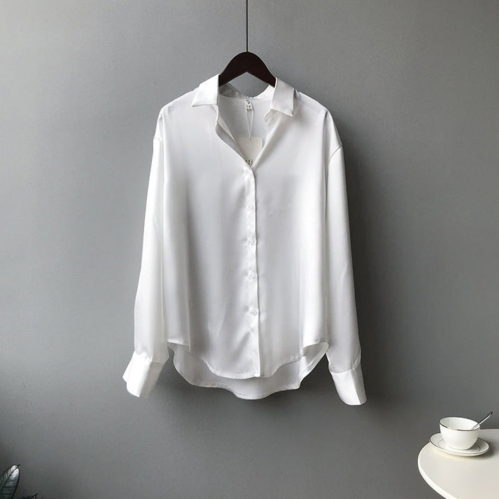 Briana - Elegante blusa in satin e seta con bottoni per donne 0