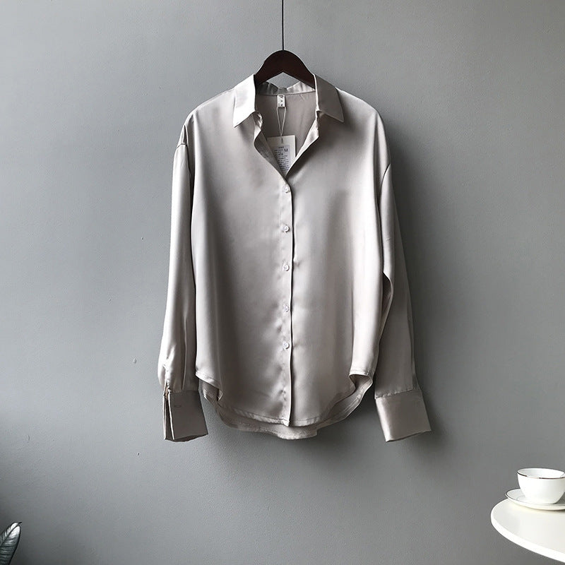 Briana - Elegante blusa in satin e seta con bottoni per donne 4