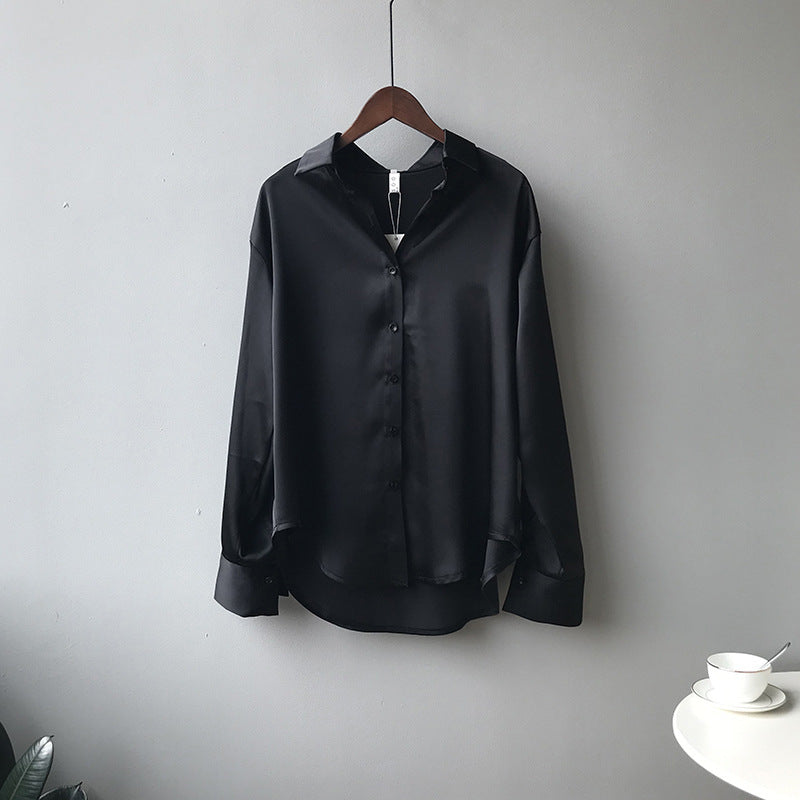 Briana - Elegante blusa in satin e seta con bottoni per donne 6
