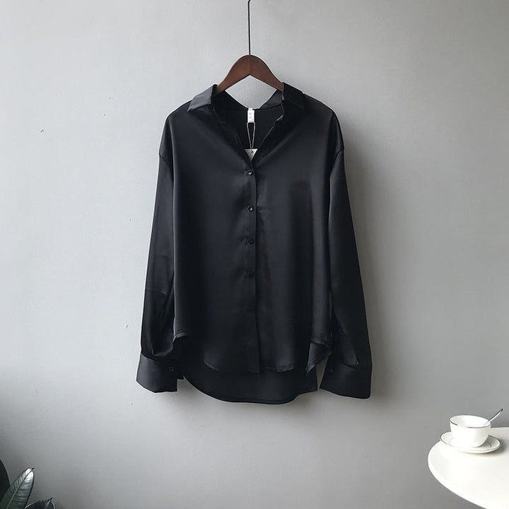 Briana - Elegante blusa in satin e seta con bottoni per donne 6