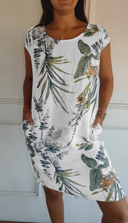 Britt – Abito stampato con scollo rotondo 0