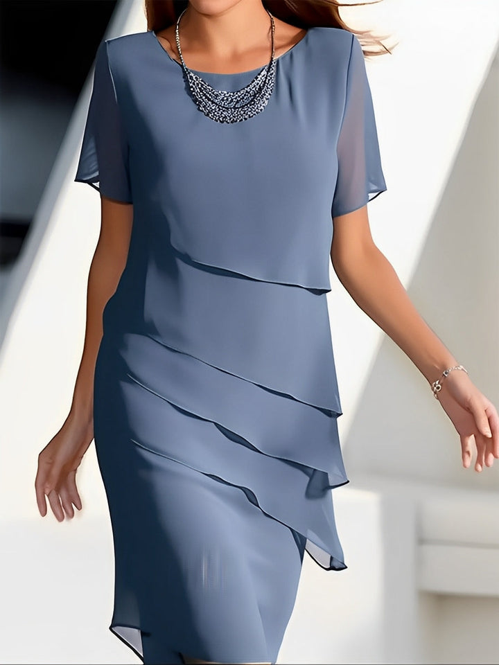 Carmel - Elegante abito in chiffon con patchwork per donne 2