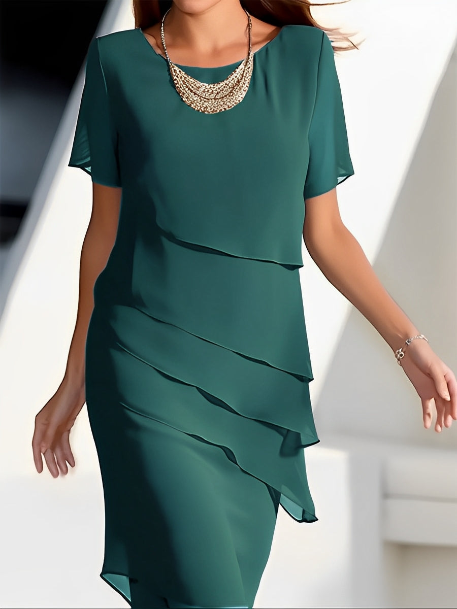 Carmel - Elegante abito in chiffon con patchwork per donne 4