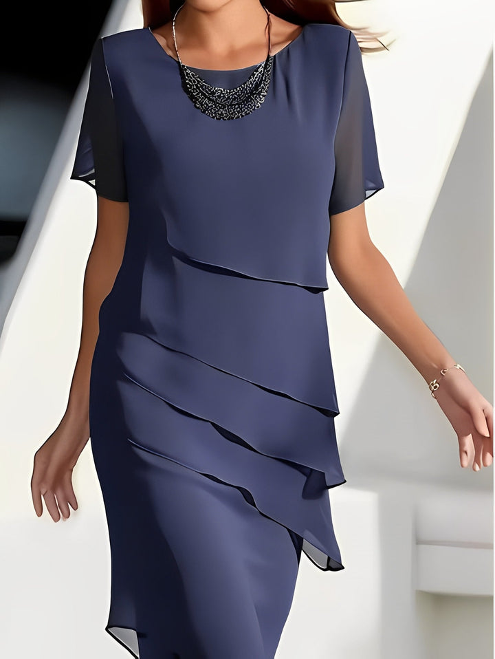 Carmel - Elegante abito in chiffon con patchwork per donne 5
