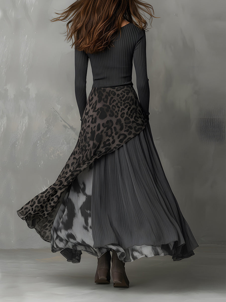 Carmen | Abito maxi boho con stampa leopardata 1