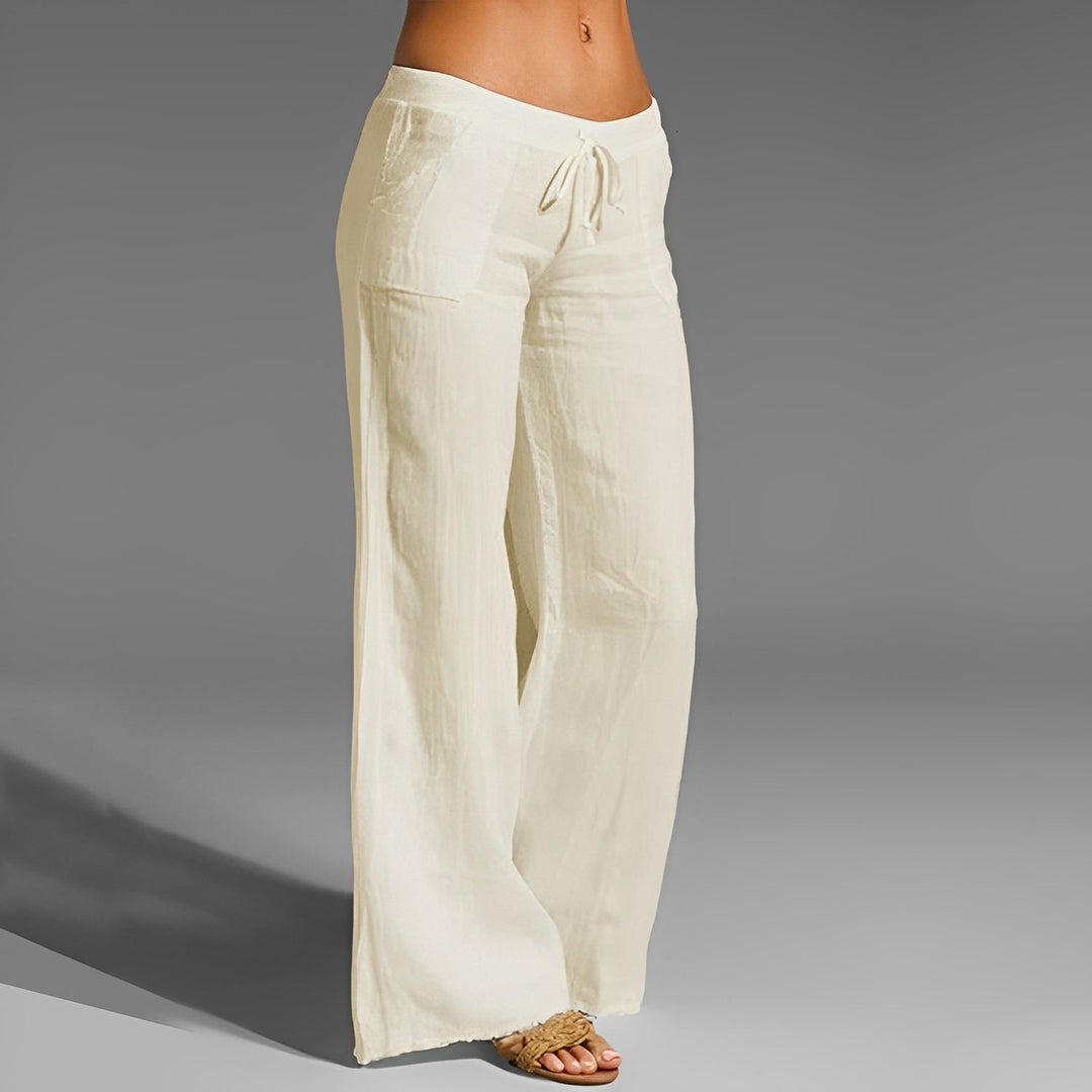 Celestine - Pantaloni in lino elasticizzati da donna 0