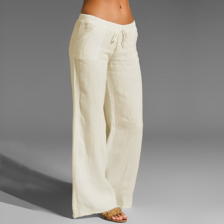 Celestine - Pantaloni in lino elasticizzati da donna 0