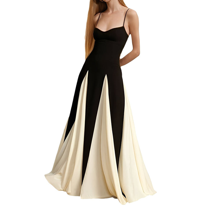 Charisse - Abito elegante a contrasto con ampio orlo per donne 0