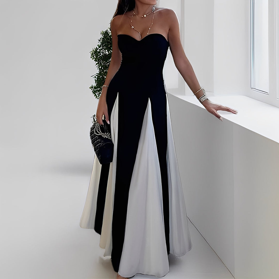 Charisse - Abito elegante a contrasto con ampio orlo per donne 3