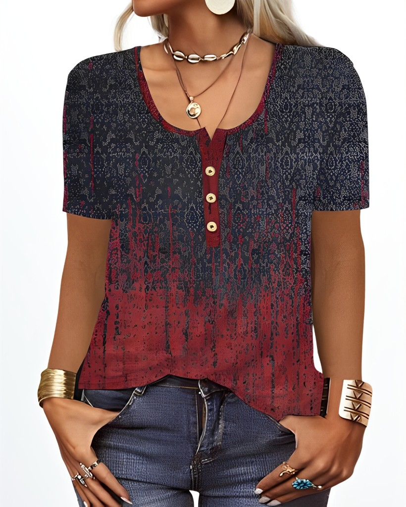 Charlee - Blusa Boho morbida con scollo a V per donne 1