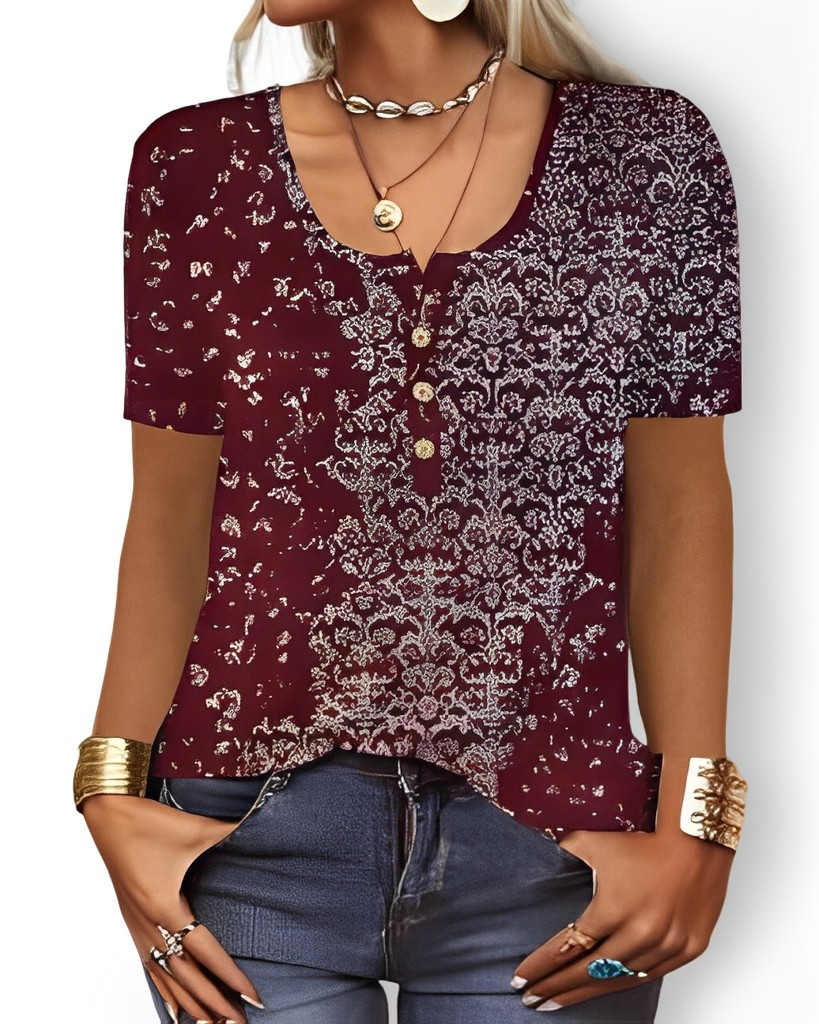 Charlee - Blusa Boho morbida con scollo a V per donne 2