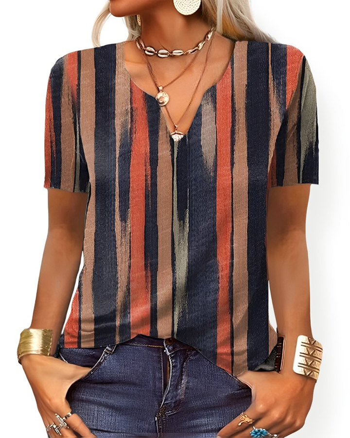 Charlee - Blusa Boho morbida con scollo a V per donne 5