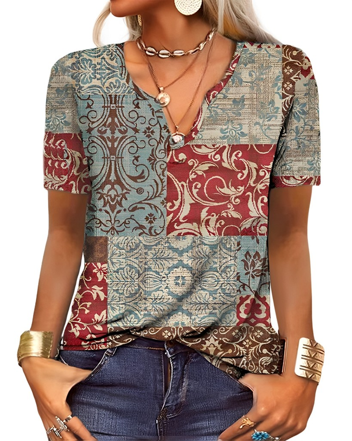 Charlee - Blusa Boho morbida con scollo a V per donne 7