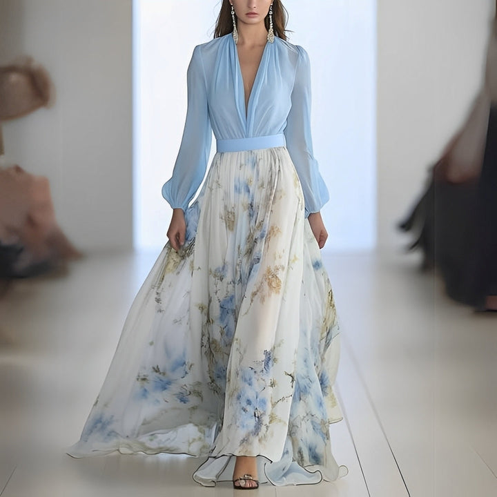 Cherise - Abito lungo alla moda con stampa floreale 0
