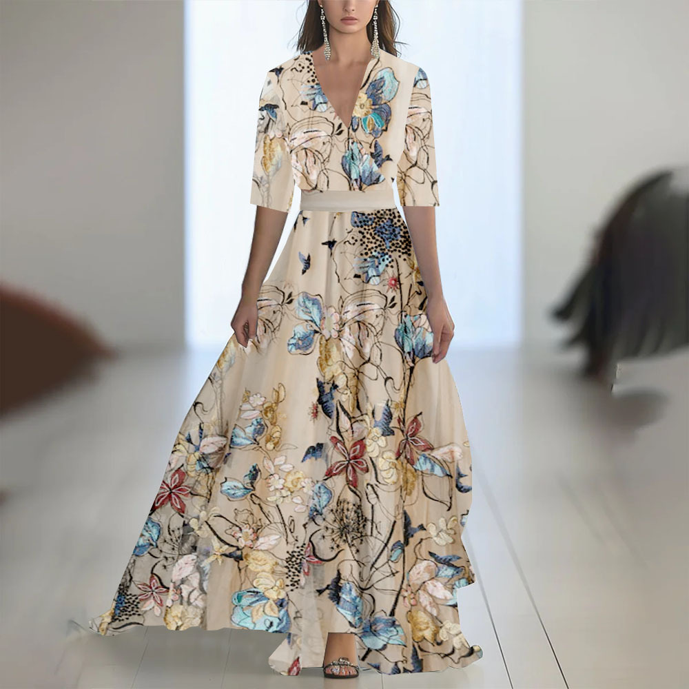 Cherise - Abito lungo alla moda con stampa floreale 5