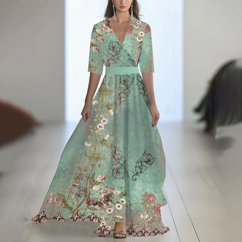 Cherise - Abito lungo alla moda con stampa floreale 6