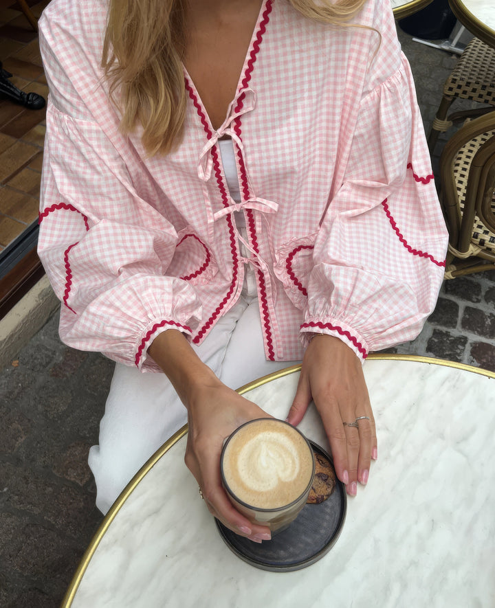 Claudia – Blusa Gingham con Fiocco 1