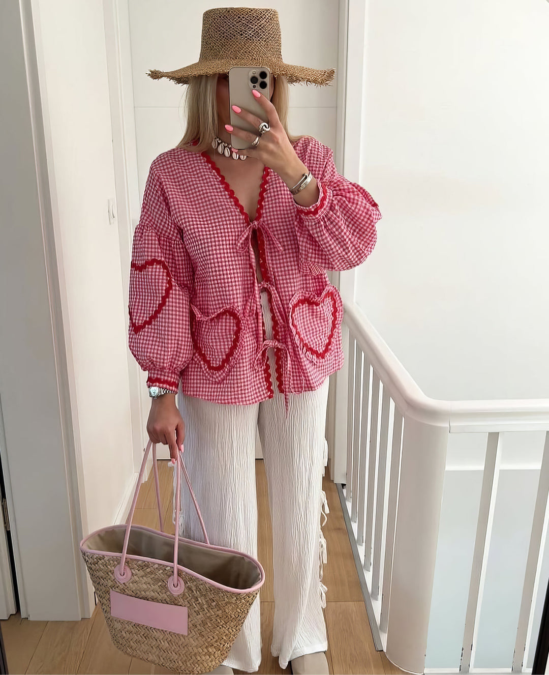 Claudia – Blusa Gingham con Fiocco 3
