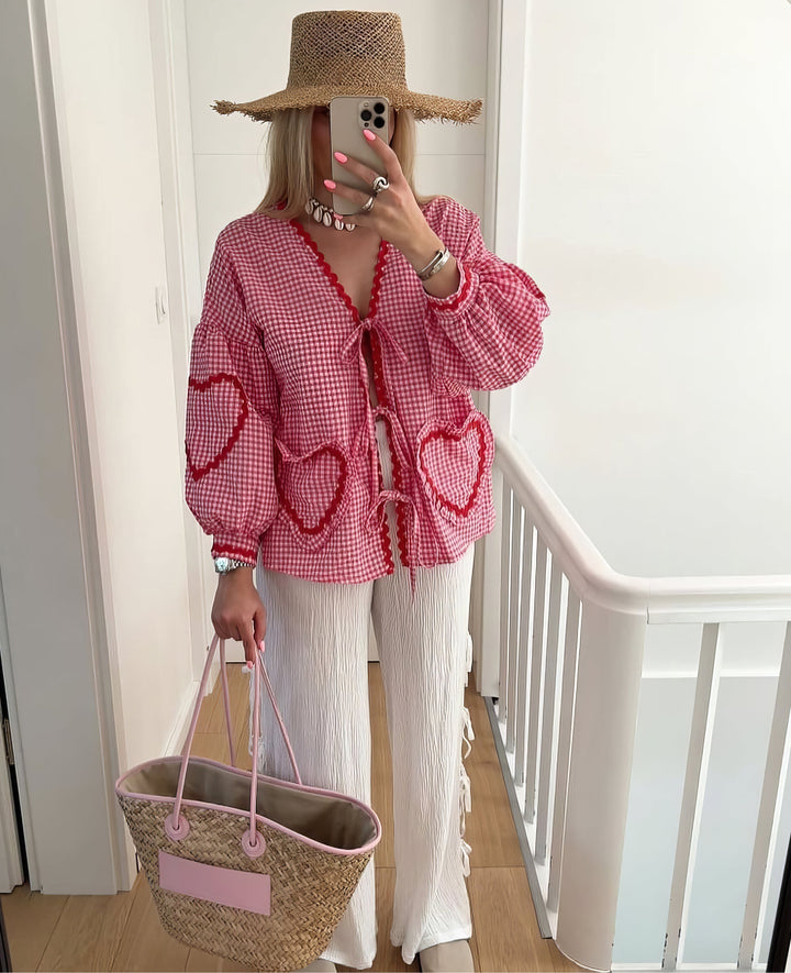 Claudia – Blusa Gingham con Fiocco 3