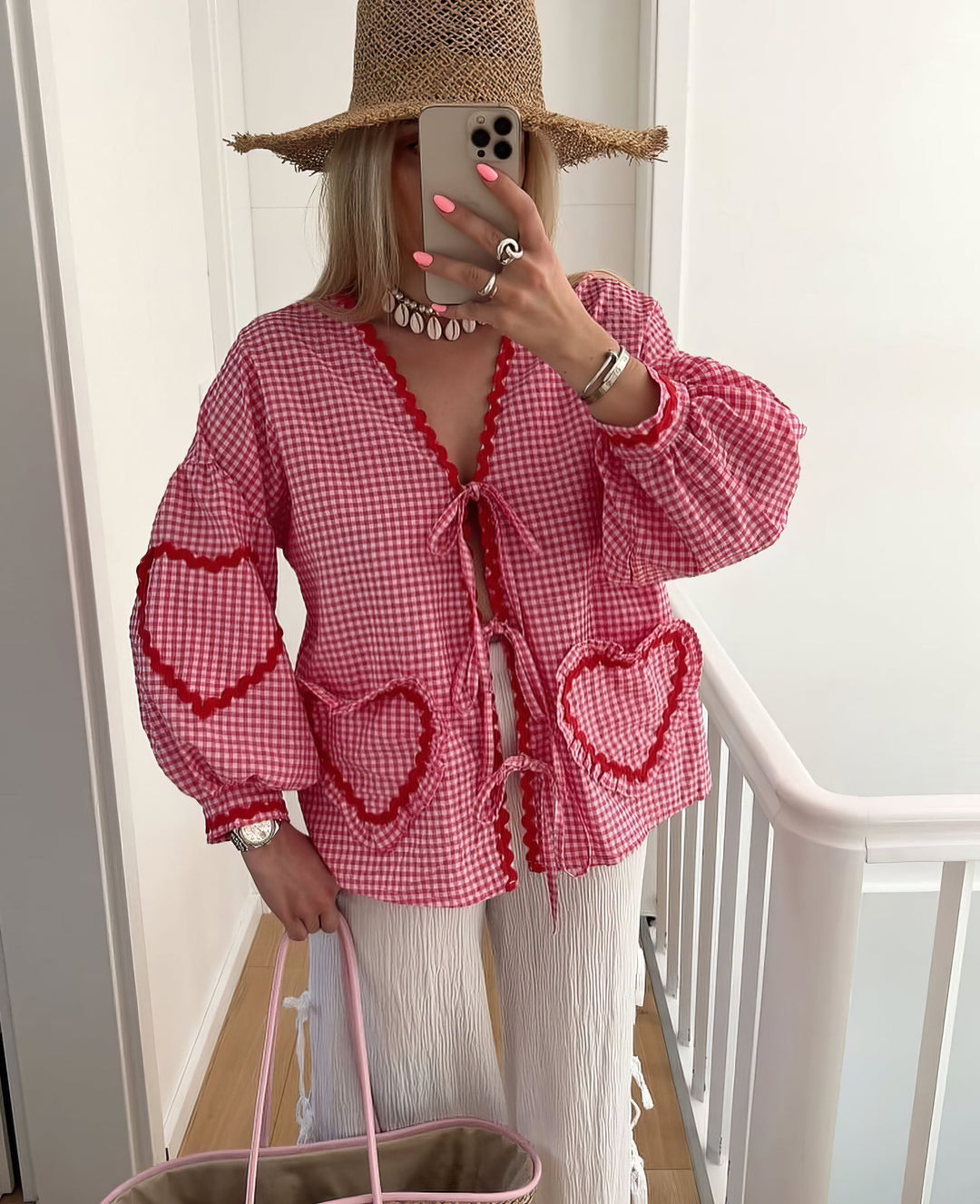 Claudia – Blusa Gingham con Fiocco 4