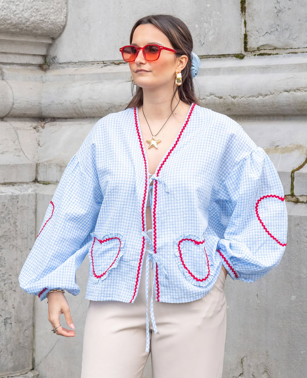 Claudia – Blusa Gingham con Fiocco 5