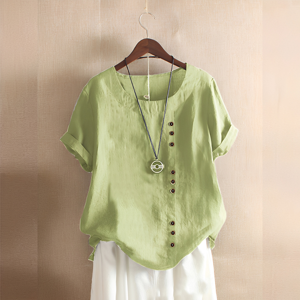 Corrine - Classica blusa in lino a vestibilità ampia per donne 1