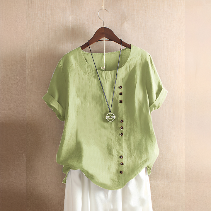 Corrine - Classica blusa in lino a vestibilità ampia per donne 1