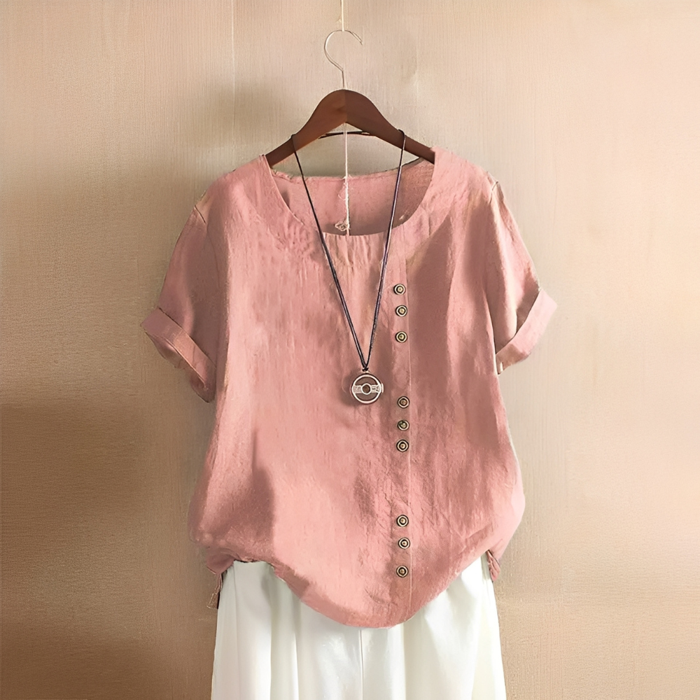 Corrine - Classica blusa in lino a vestibilità ampia per donne 2