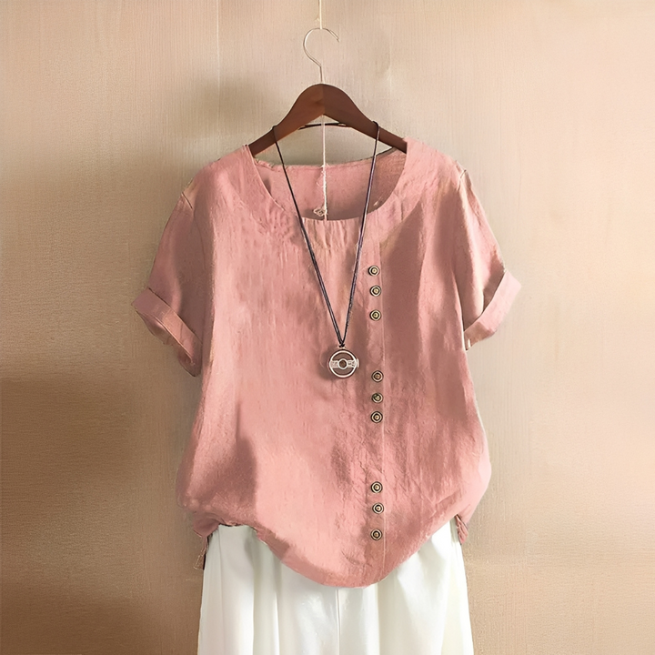 Corrine - Classica blusa in lino a vestibilità ampia per donne 2