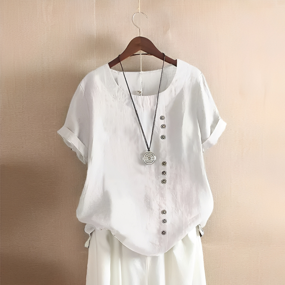 Corrine - Classica blusa in lino a vestibilità ampia per donne 3