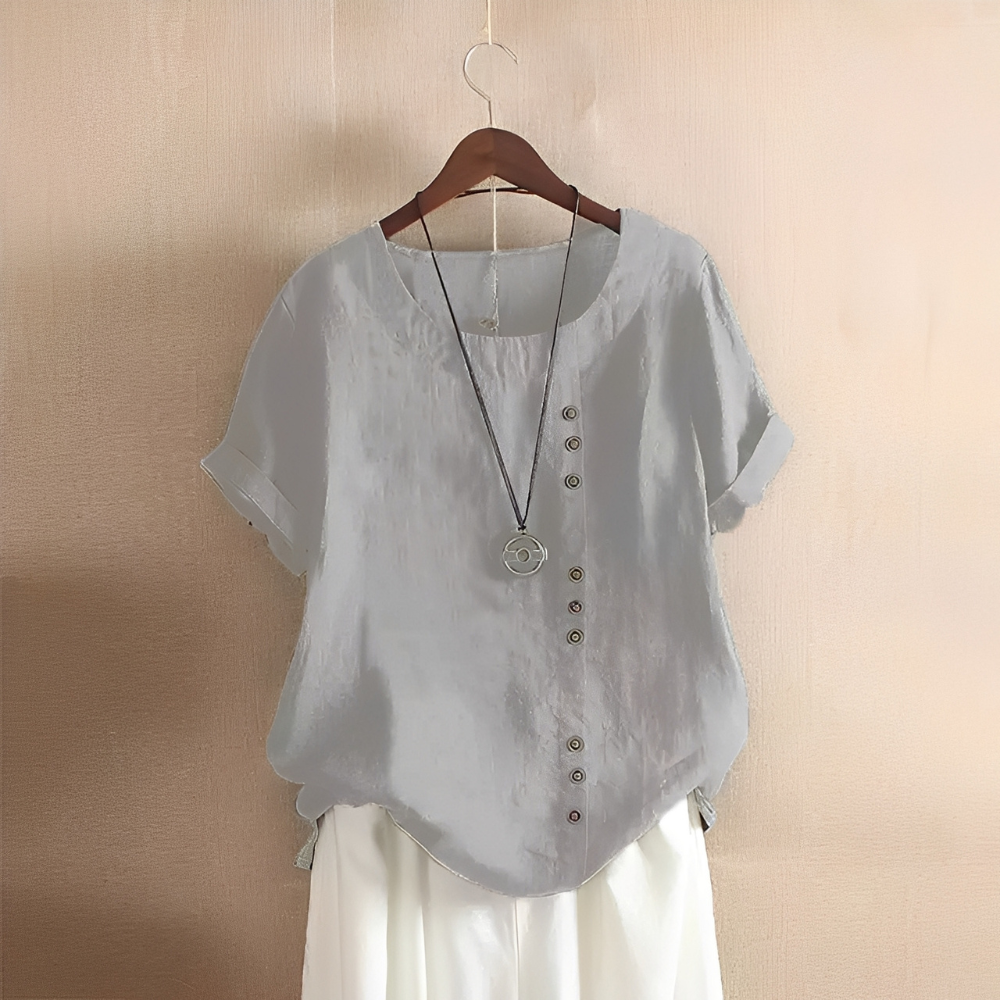 Corrine - Classica blusa in lino a vestibilità ampia per donne 4